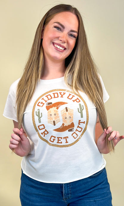 Giddy Up or Get Out Edgy Graphic Shirt