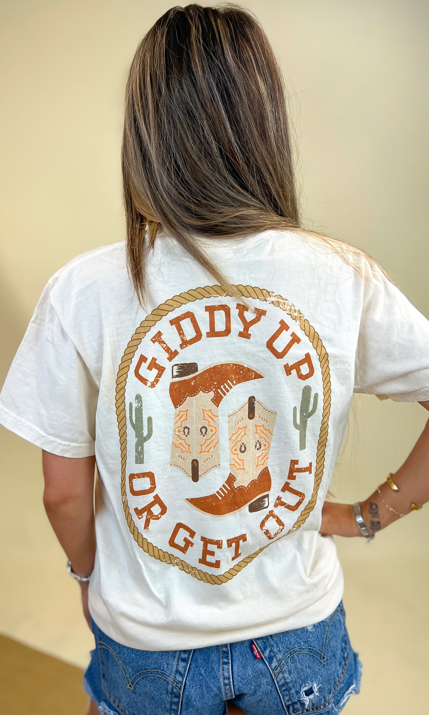 Giddy Up or Get Out Comfort Color Graphic T-Shirt