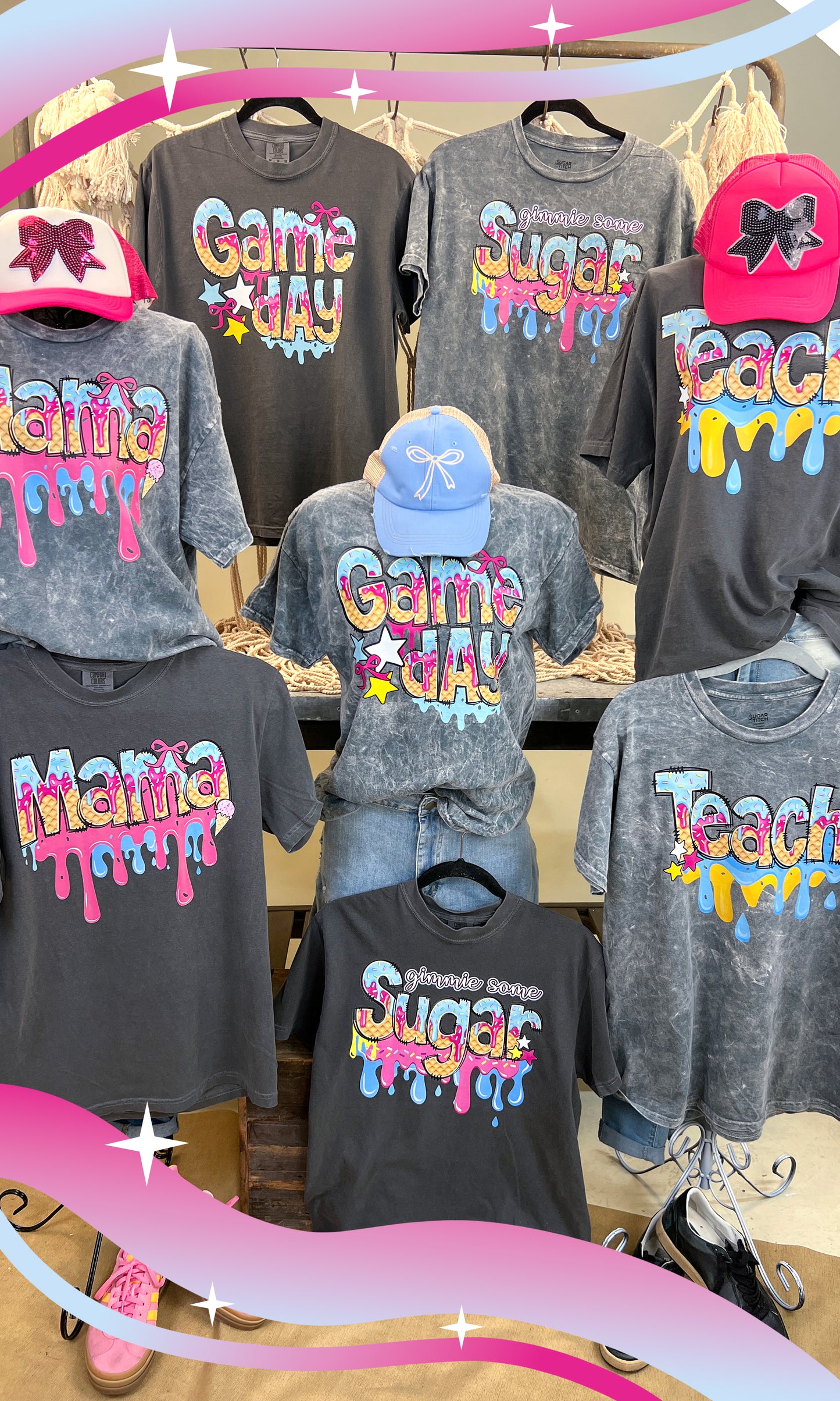 Gimmie Some Sugar Drip Mineral Washed Graphic Shirt