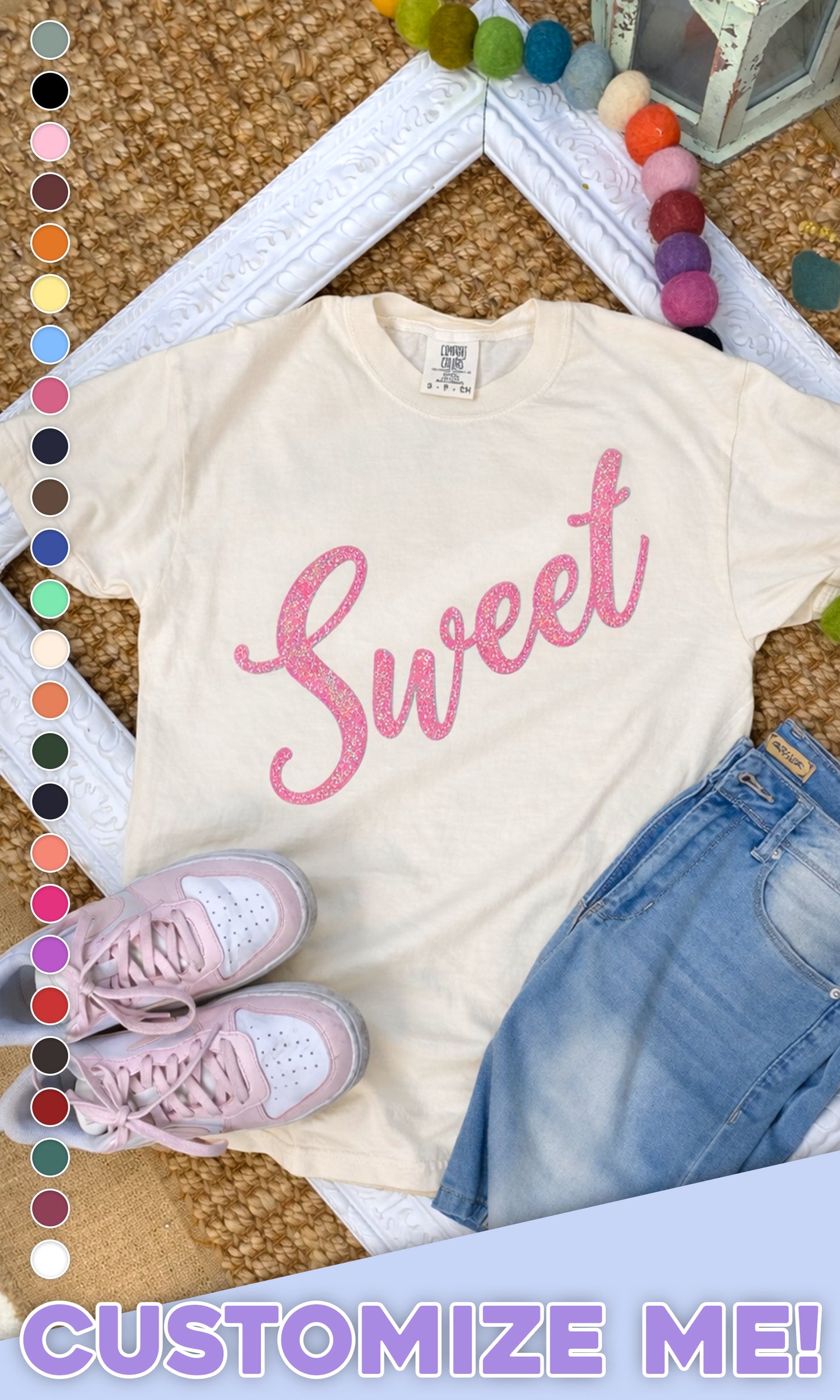 Glitter Puff Custom Comfort Color Graphic T-Shirt