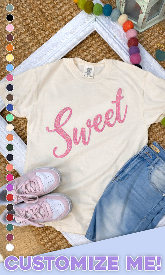 Glitter Puff Custom Comfort Color Graphic T-Shirt