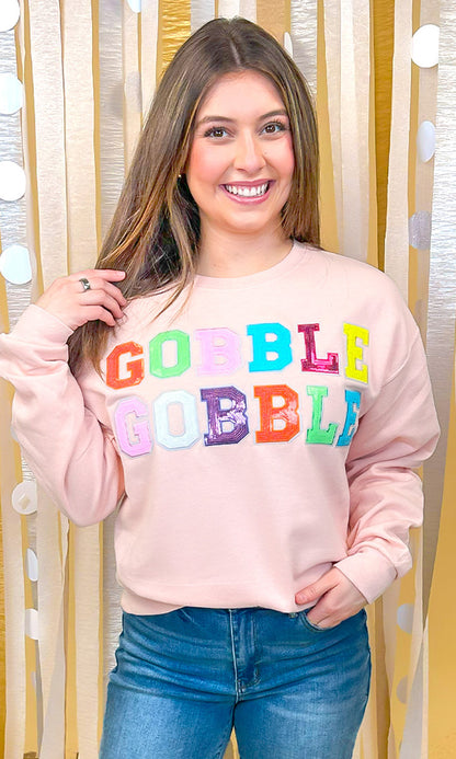Gobble Gobble Sequin Graphic Sweatshirt