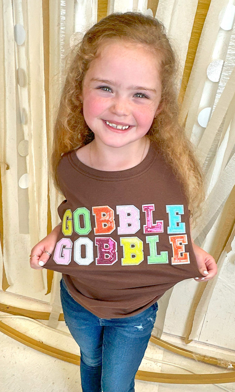 Gobble Gobble Sequin Graphic T-Shirt