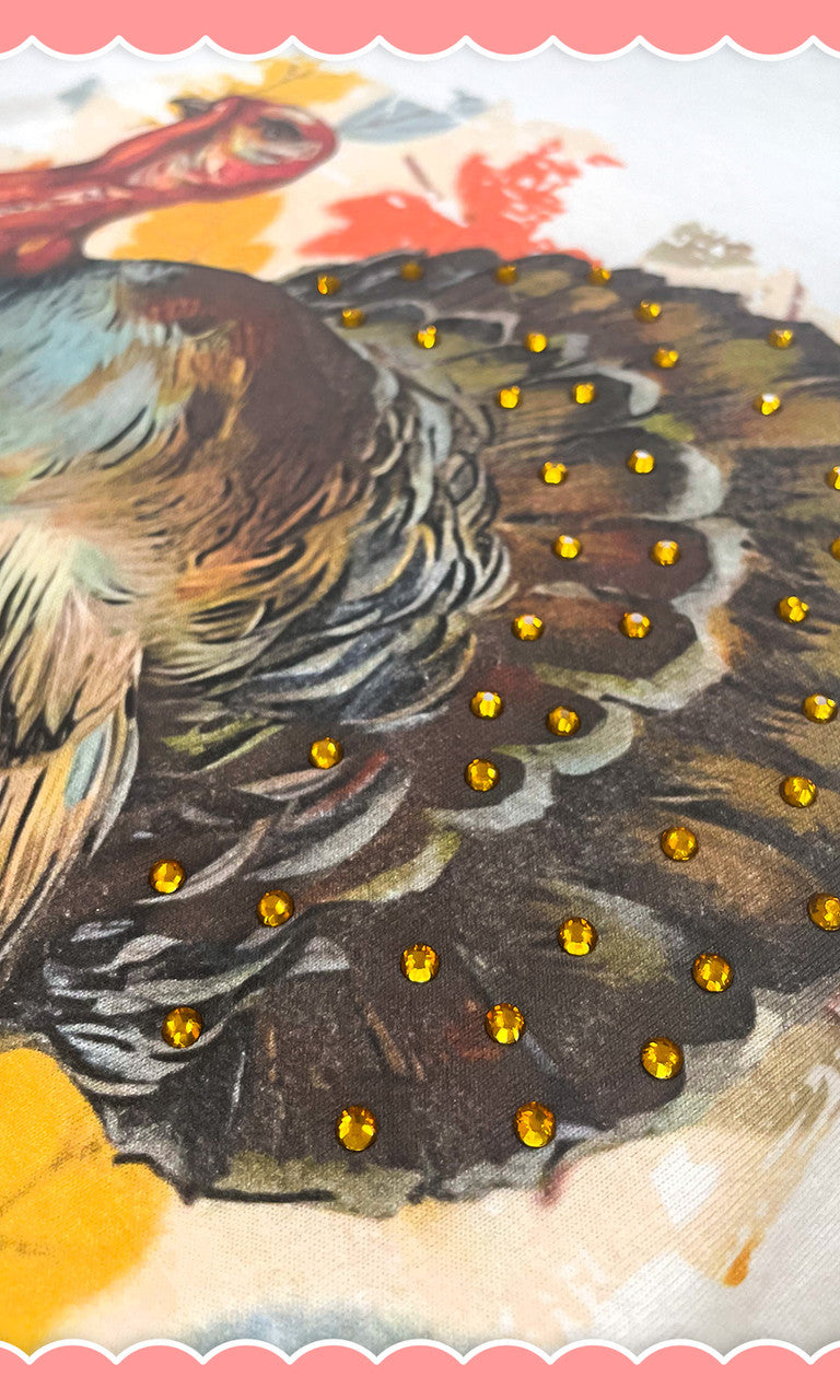 Gobble Gobble Rhinestone Graphic Shirt