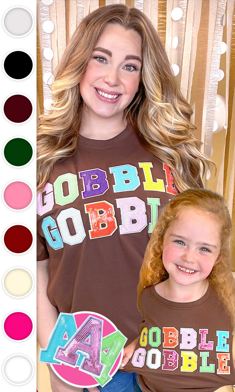 Gobble Gobble Sequin Graphic T-Shirt