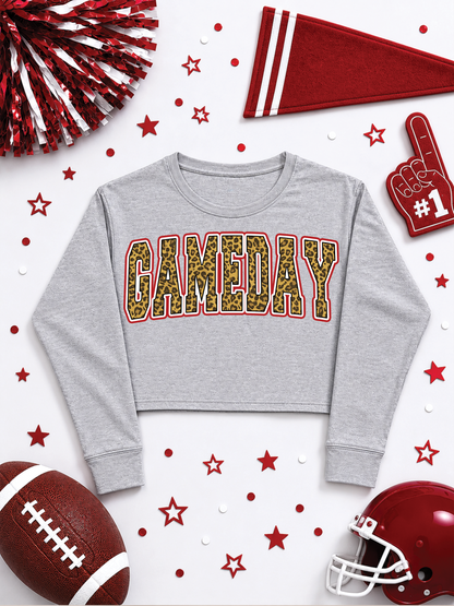 Game Day Block Graphic Cropped Sweatshirt