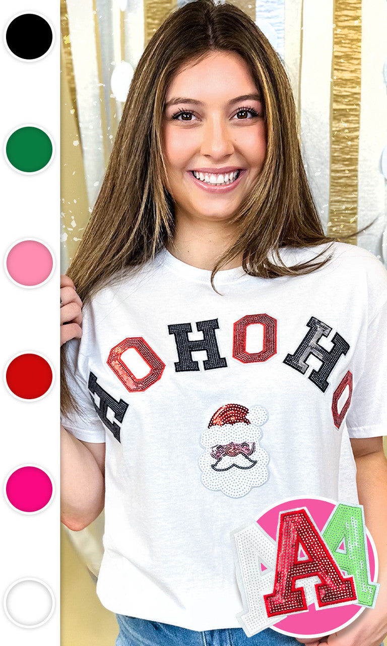 Ho Ho Ho Santa Sequin Graphic T-Shirt