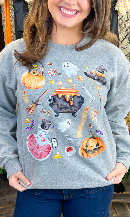 Halloween Collage Graphic Sweatshirt