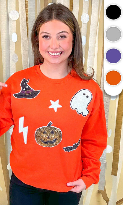 Halloween Things Sequin Graphic Sweatshirt