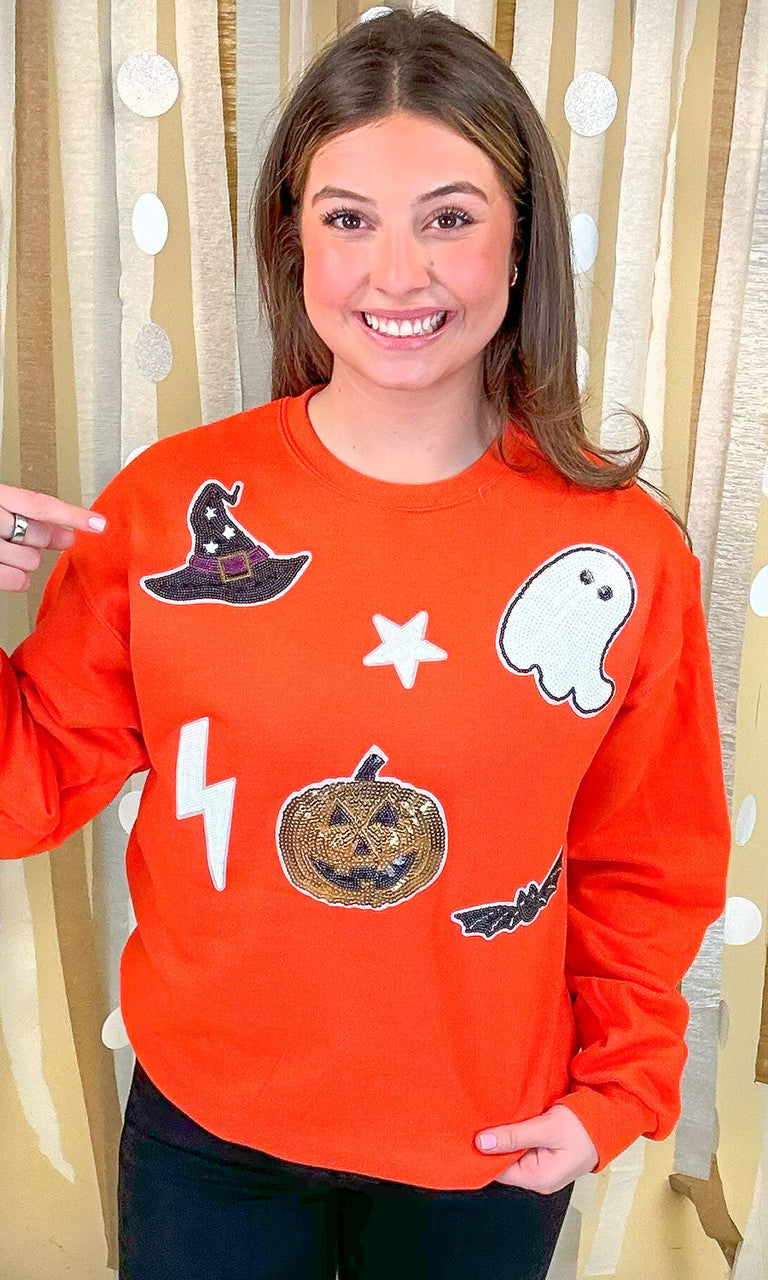Halloween Things Sequin Graphic Sweatshirt