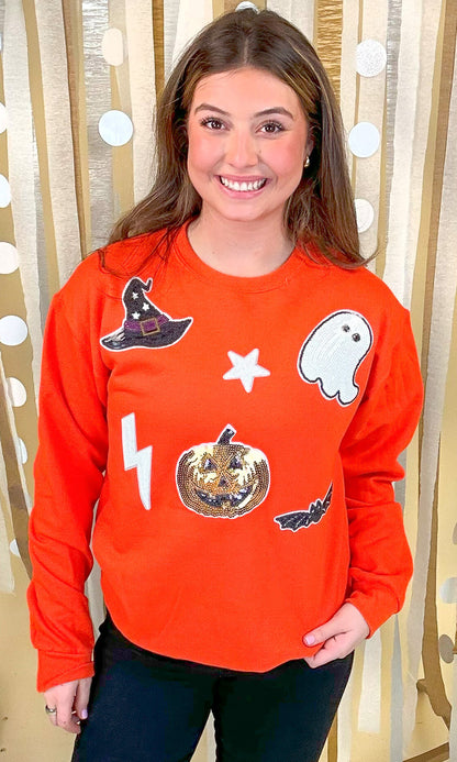 Halloween Things Sequin Graphic Sweatshirt