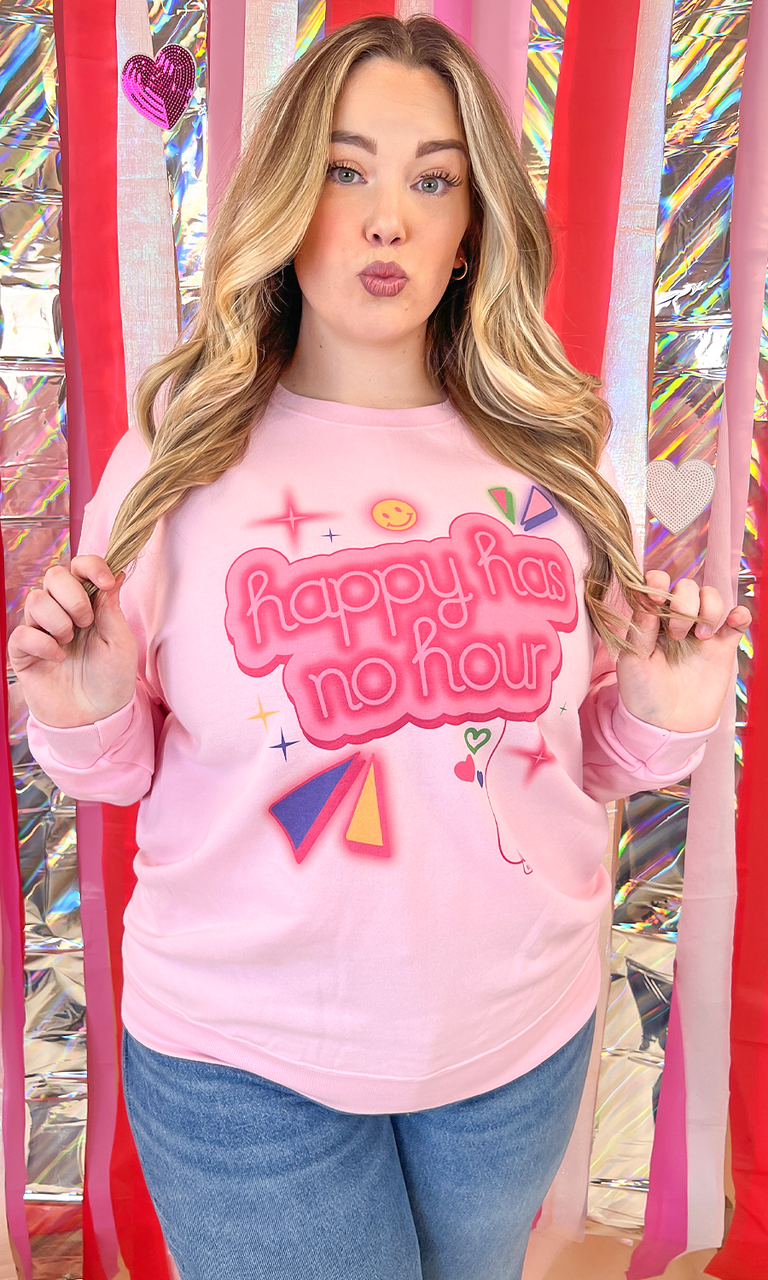 Happy Has No Hour Graphic Sweatshirt