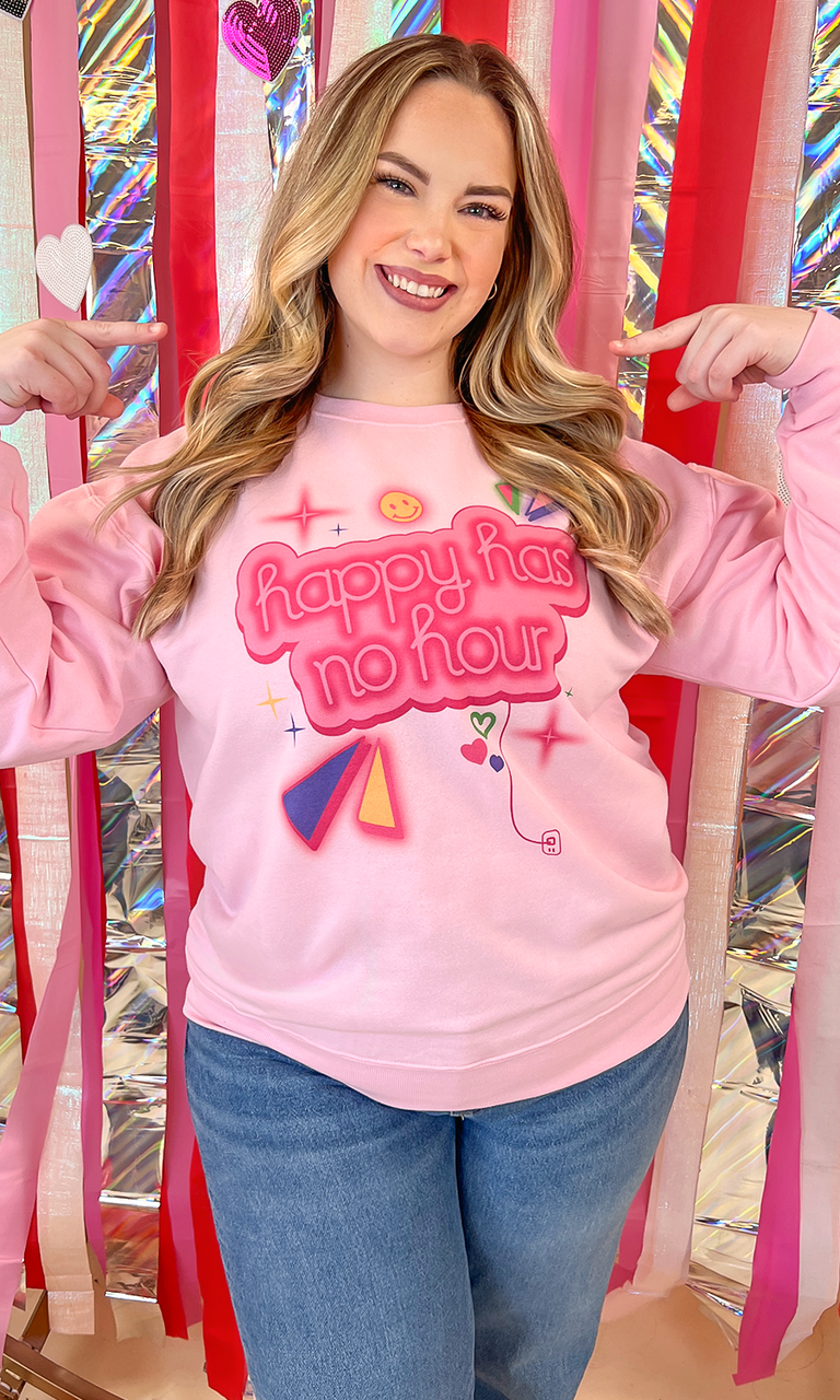 Happy Has No Hour Graphic Sweatshirt
