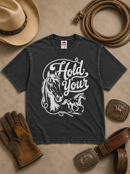 Hold Your Horses Graphic Burnout T-Shirt