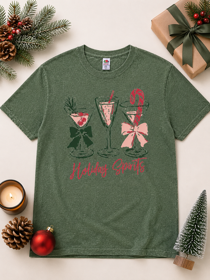 Holiday Spirits Burnout Graphic T-Shirt