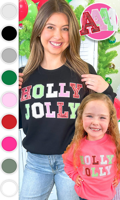 Holly Jolly Sequin Christmas Graphic Sweatshirt