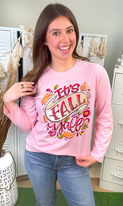 It's Fall Y'all BF Long Sleeve Graphic T-Shirt