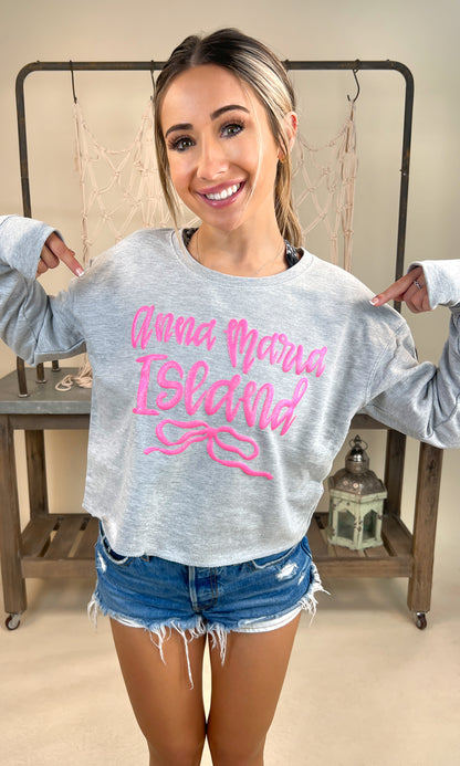 Jumbo Script Custom Puff Cropped Sweatshirt