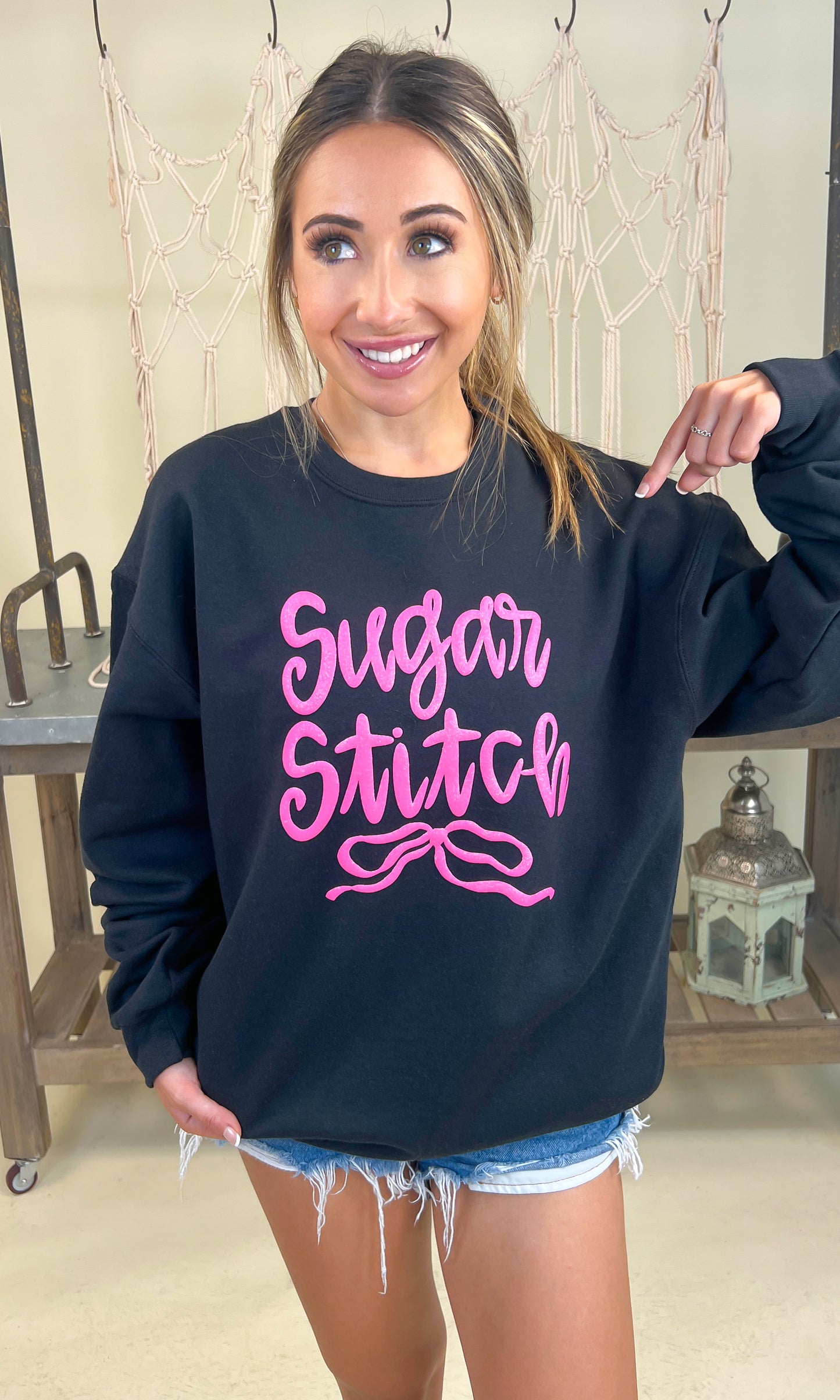 Jumbo Script Custom Puff Graphic Sweatshirt