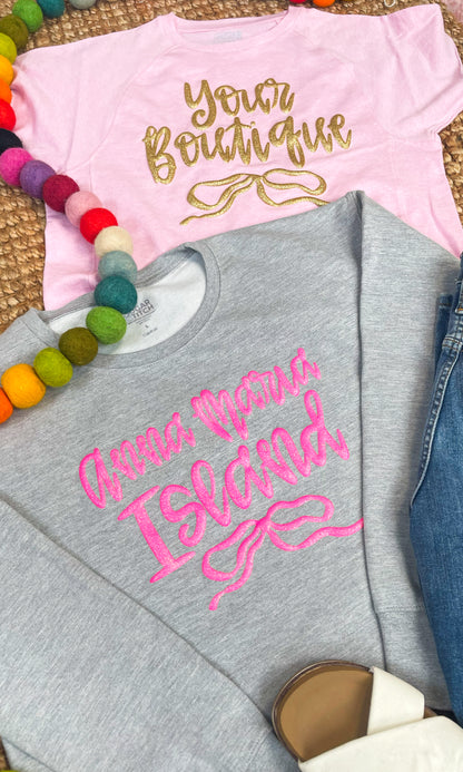 Jumbo Script Custom Puff Cropped Sweatshirt