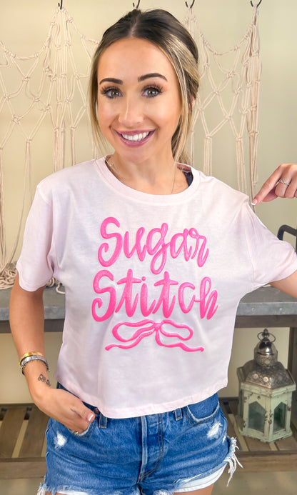 Jumbo Script Custom Puff Graphic Crop Top