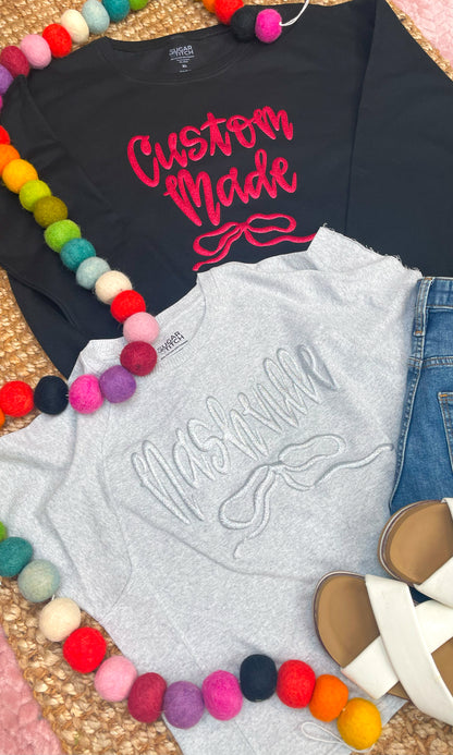 Jumbo Script Custom Puff Graphic Sweatshirt