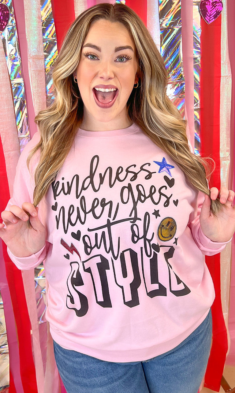 Kindness Never Goes Out of Style Sequin Graphic Sweatshirt
