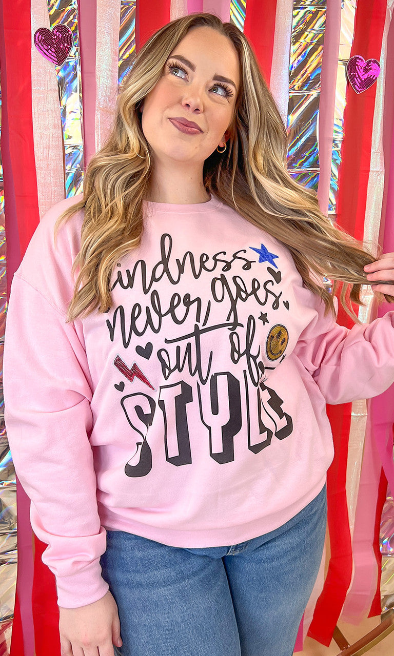 Kindness Never Goes Out of Style Sequin Graphic Sweatshirt