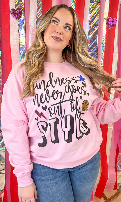 Kindness Never Goes Out of Style Sequin Graphic Sweatshirt
