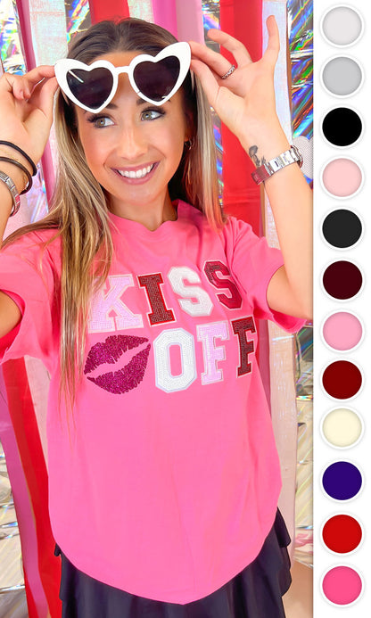 Kiss Off Valentine Sequin Graphic T-Shirt