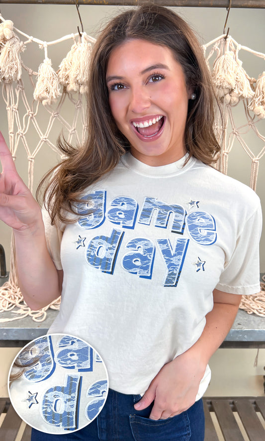 Lace Game Day Comfort Color Graphic T-Shirt