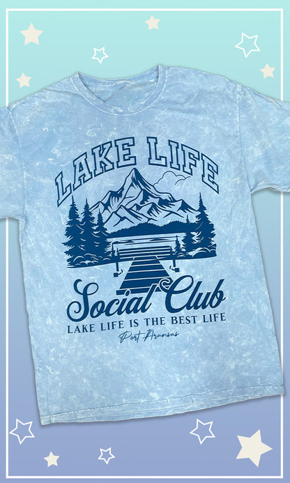 Lake Life Social Club Custom Graphic Mineral Washed T-Shirt