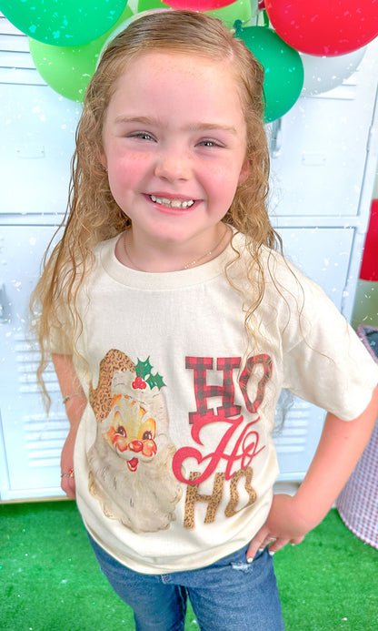 Leopard Santa Ho Ho Ho Graphic T-Shirt