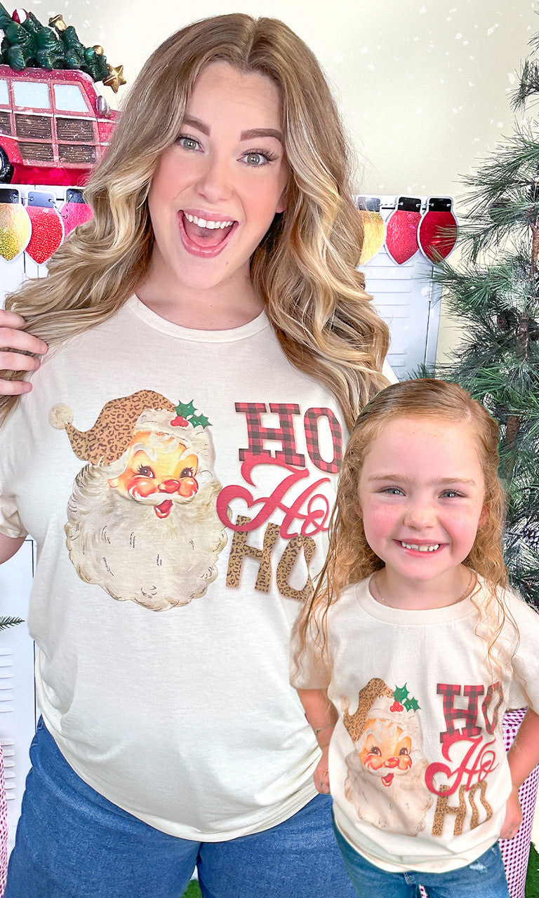 Leopard Santa Ho Ho Ho Graphic T-Shirt