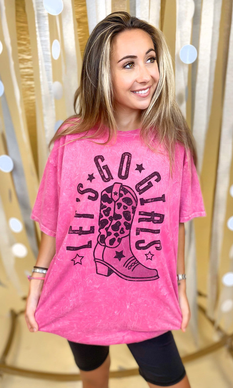 Let's Go Girls Mineral Washed Graphic Shirt