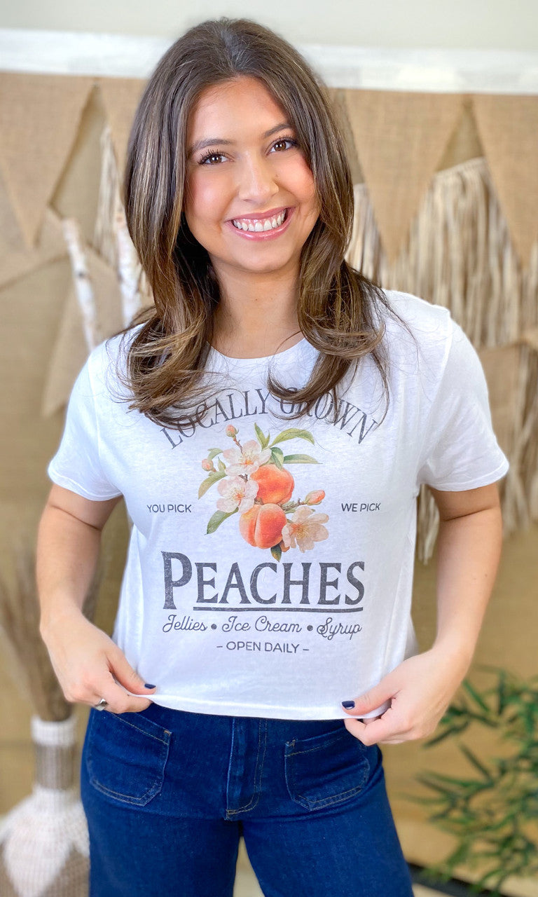 Locally Grown Fruit Graphic Crop Top T-Shirt
