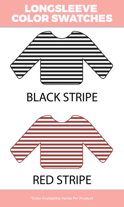 Christmas Collage LS Edgy Striped Graphic Shirt available in black and red stripe options, perfect for festive style.