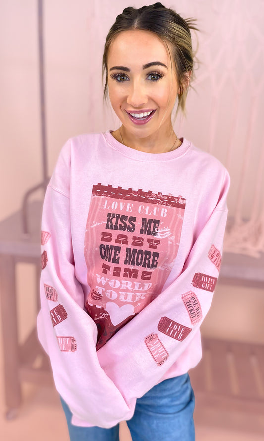 Love Club Ticket Graphic Sweatshirt