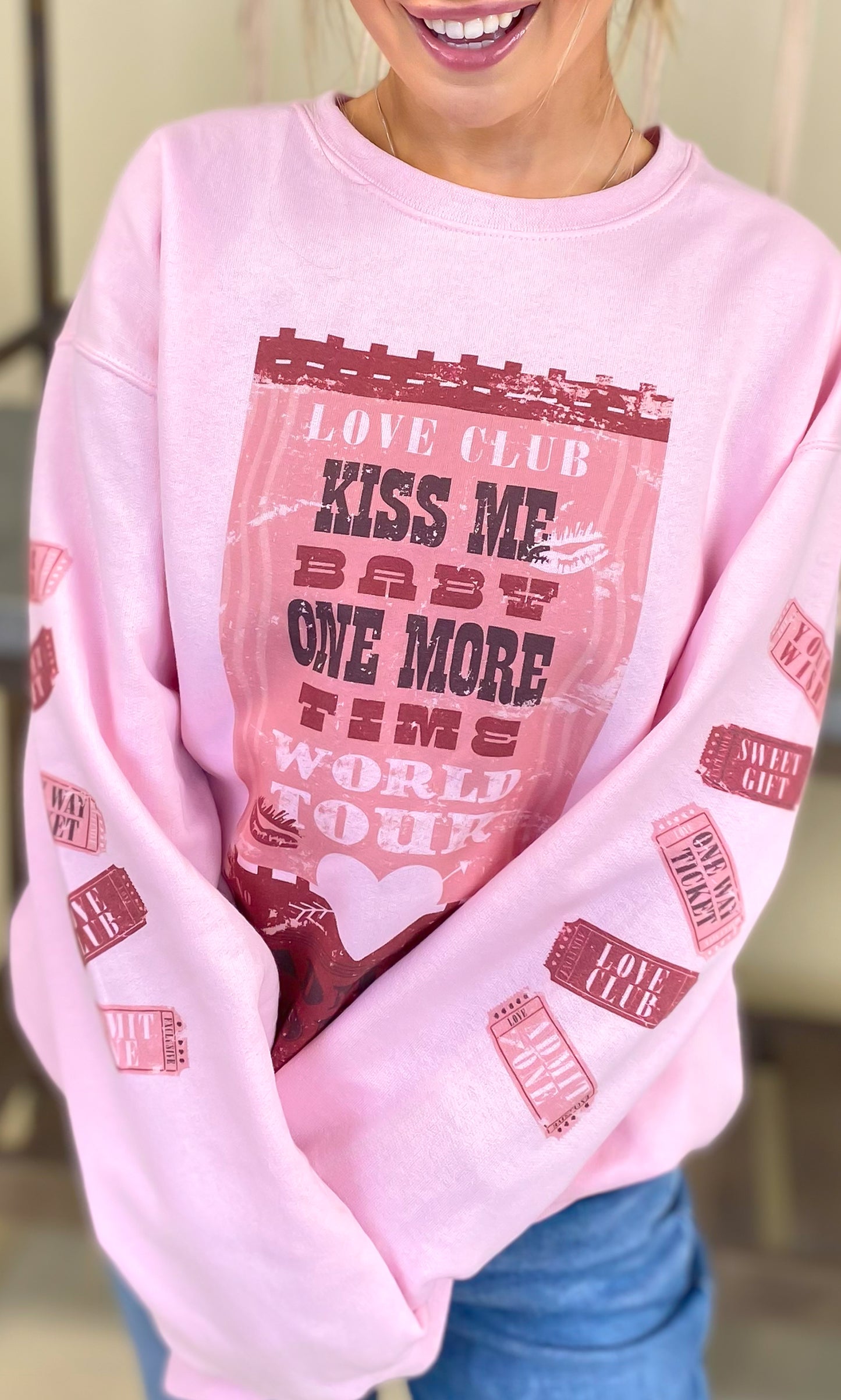 Love Club Ticket Graphic Sweatshirt
