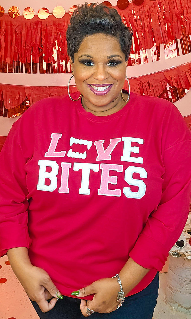 Soft Chenille Love Bites Boyfriend Long Sleeve