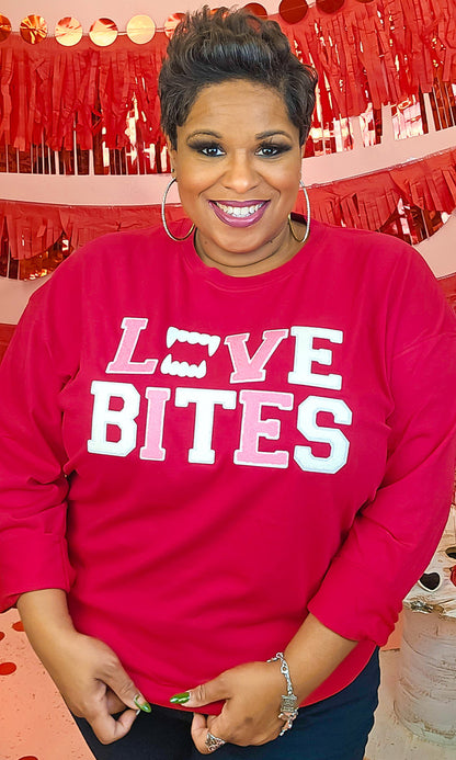 Soft Chenille Love Bites Boyfriend Long Sleeve
