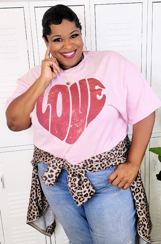 Love Heart Distress T-Shirt