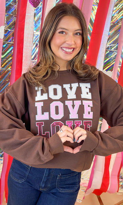 Ombre Sequin Love Valentines Graphic Sweatshirt