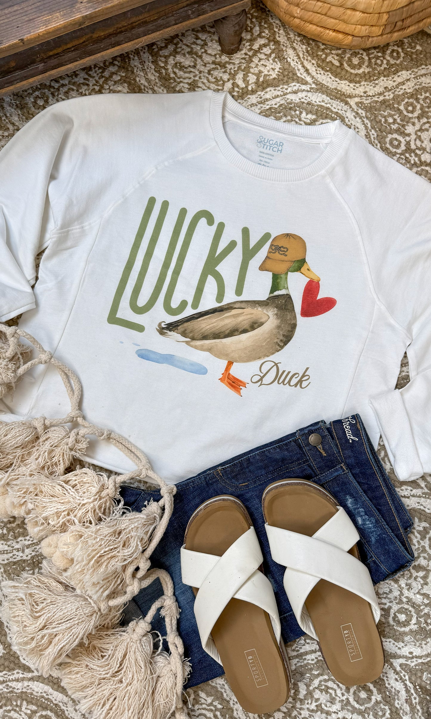 Lucky Duck Long Sleeve Edgy Graphic Shirt