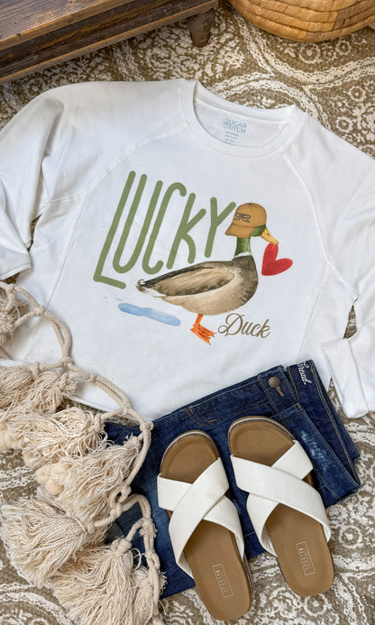 Lucky Duck Long Sleeve Edgy Graphic Shirt