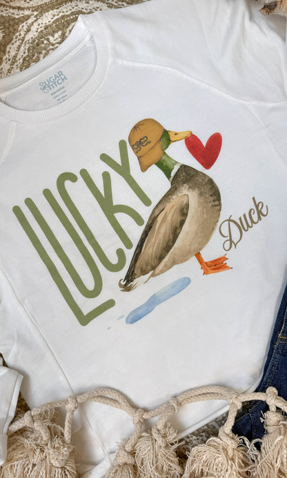 Lucky Duck Long Sleeve Edgy Graphic Shirt