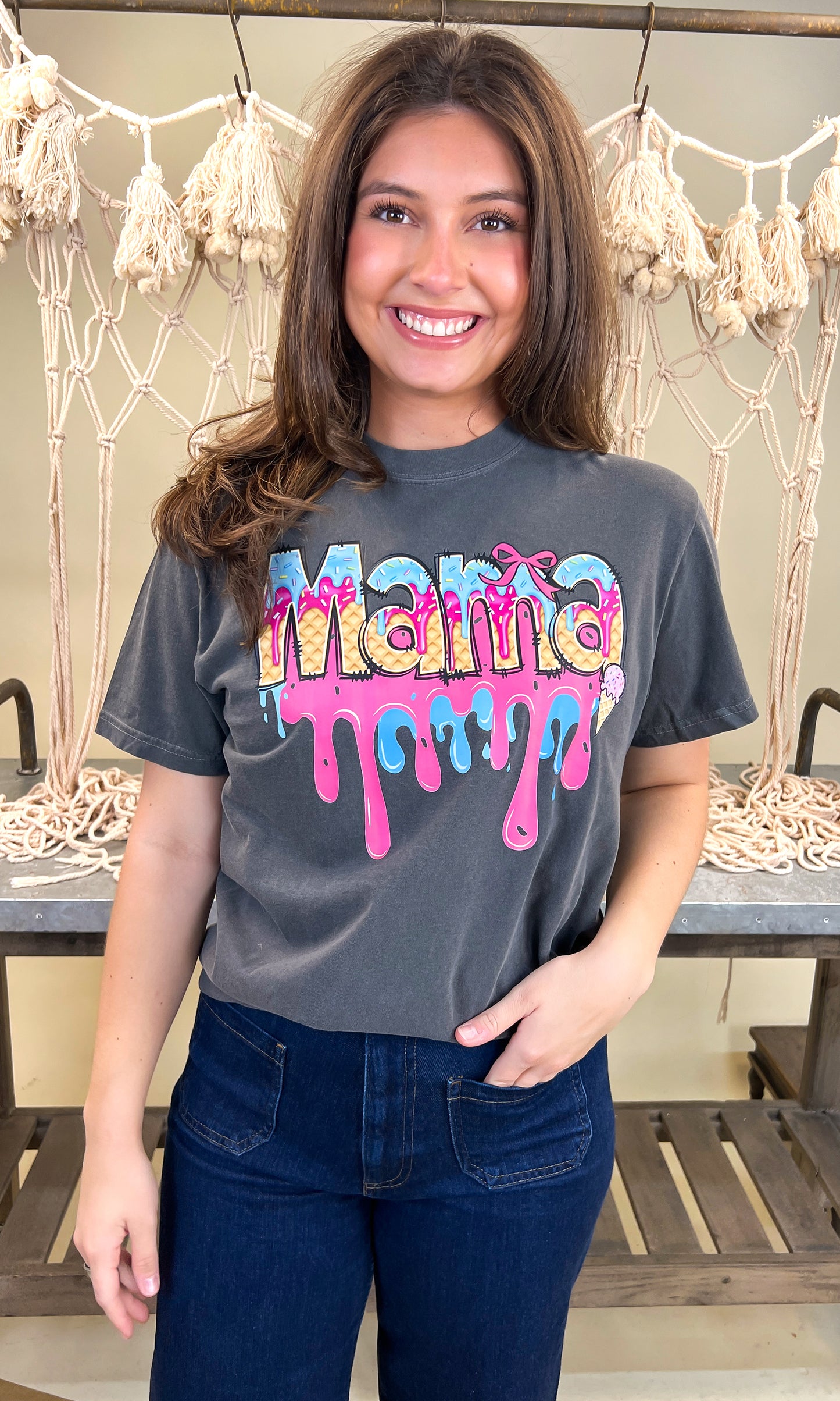 Mama Drip Comfort Color Graphic T-Shirt