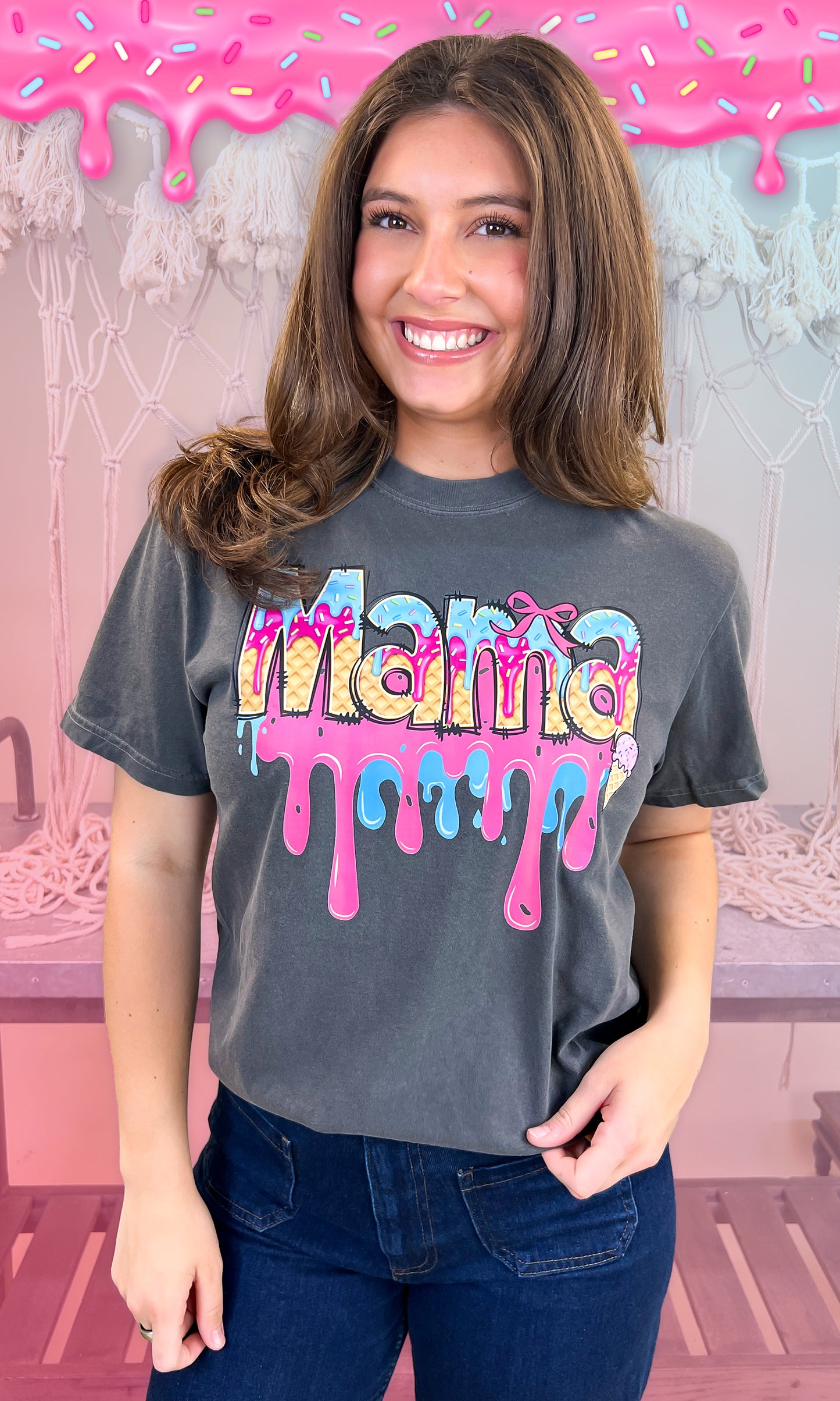Mama Drip Comfort Color Graphic T-Shirt