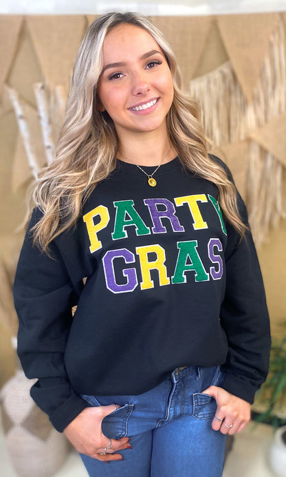 Party Gras Soft Chenille Graphic Sweatshirt