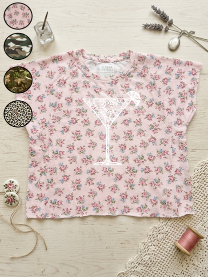 Martini Lace Graphic AOP Edgy Graphic Shirt